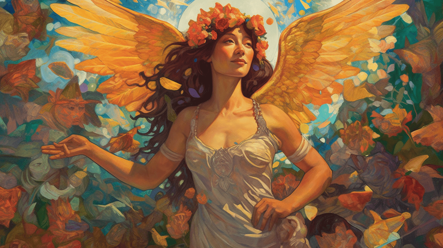 an_angel_of_wealth_and_abundance_painted_in_Paul_Gaugin style