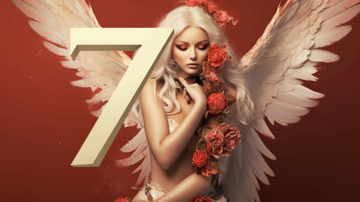 an angel representing self love and the number 7
